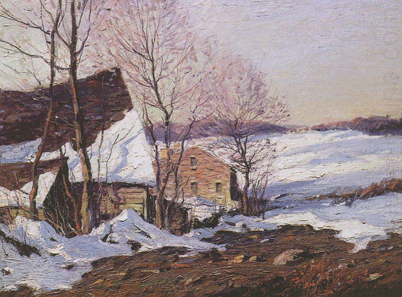 George M Bruestle Barns in Winter china oil painting image